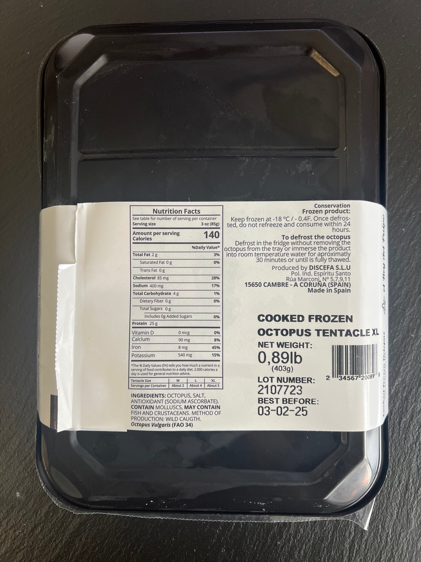 Frozen Steamed Octopus Tentacles - el Rey del Pulpo