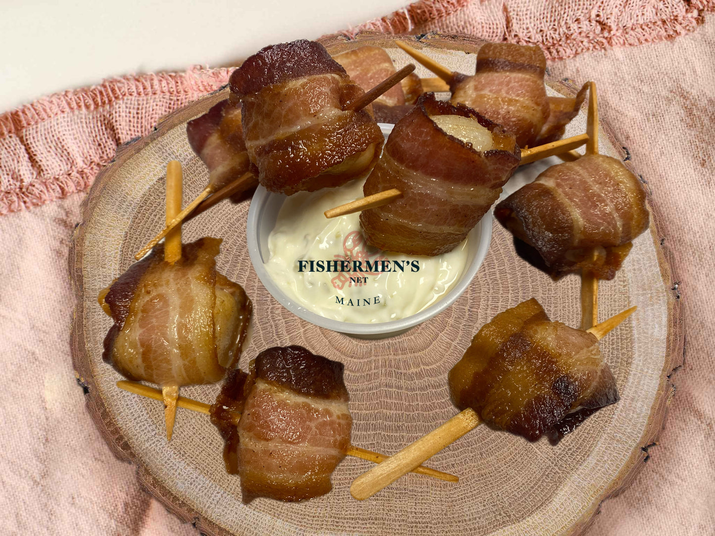 Scallop wrapped in bacon
