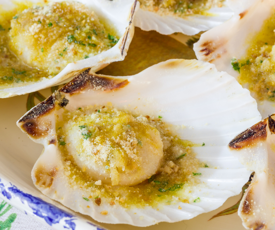 Frozen King Scallop on the half shell with roe Fishermen's Net